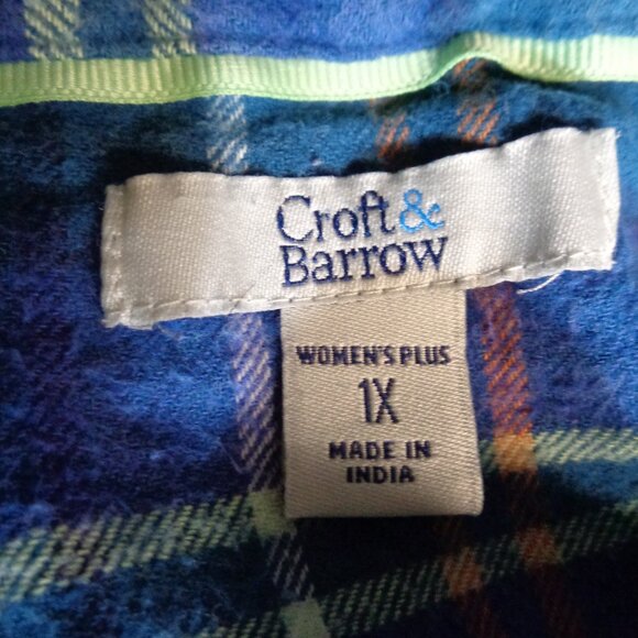 Women's Croft and Barrow blue X-large flannel - Picture 6 of 7